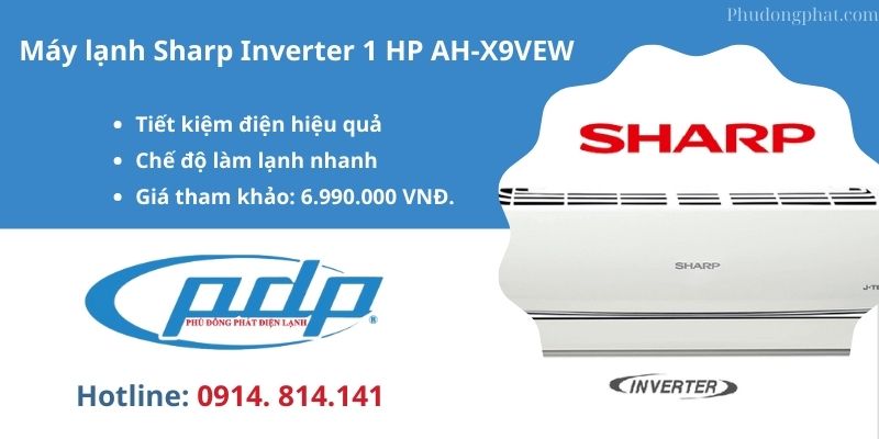 Máy lạnh Sharp Inverter 1 HP AH-X9VEW
