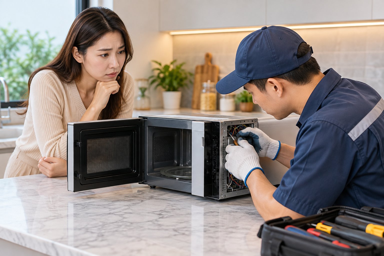 Ảnh minh hoạ: Lò vi sóng không lên nguồn: 5 bước kiểm tra an toàn