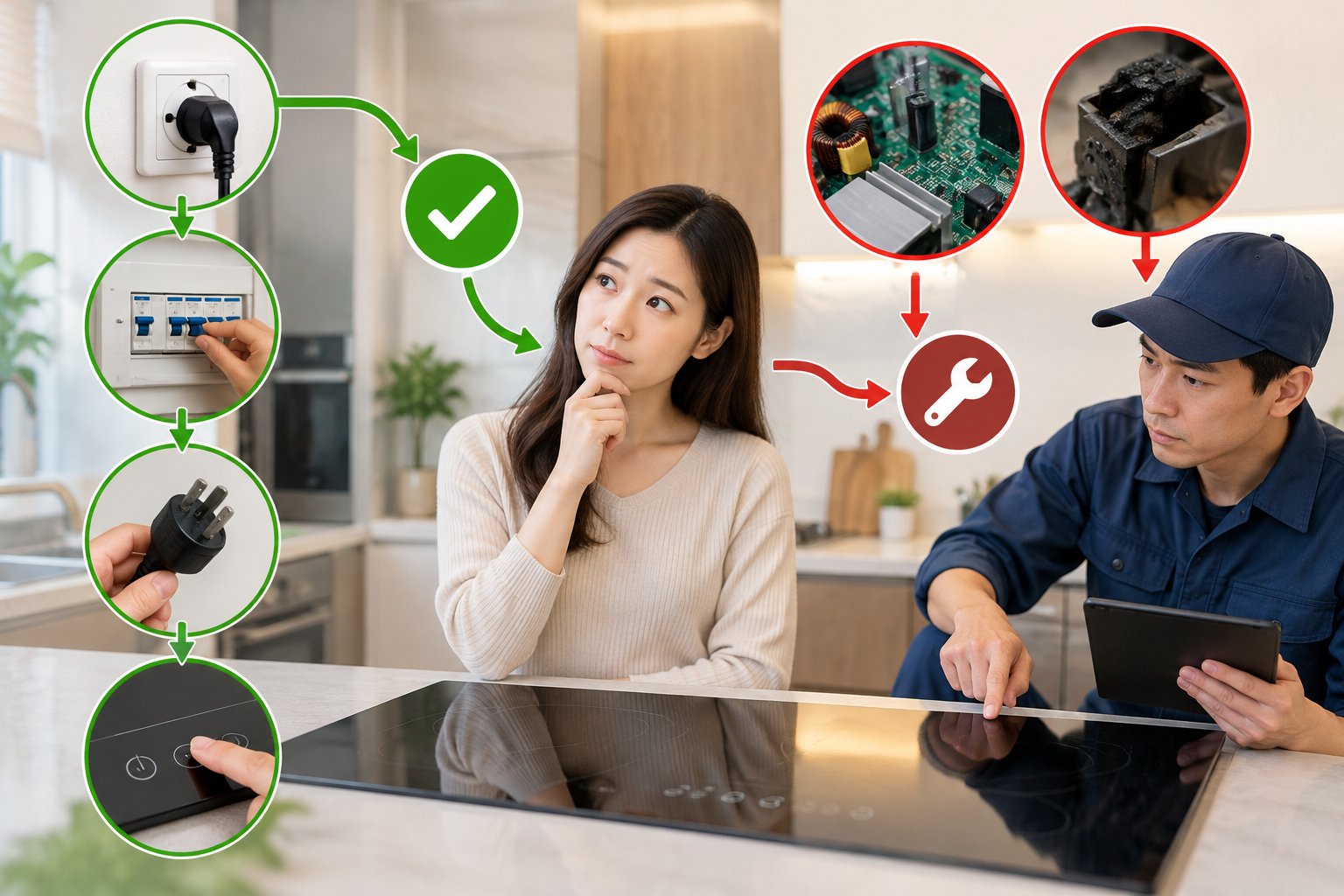 Ảnh minh hoạ: Bếp từ không lên nguồn: Checklist kiểm tra an toàn