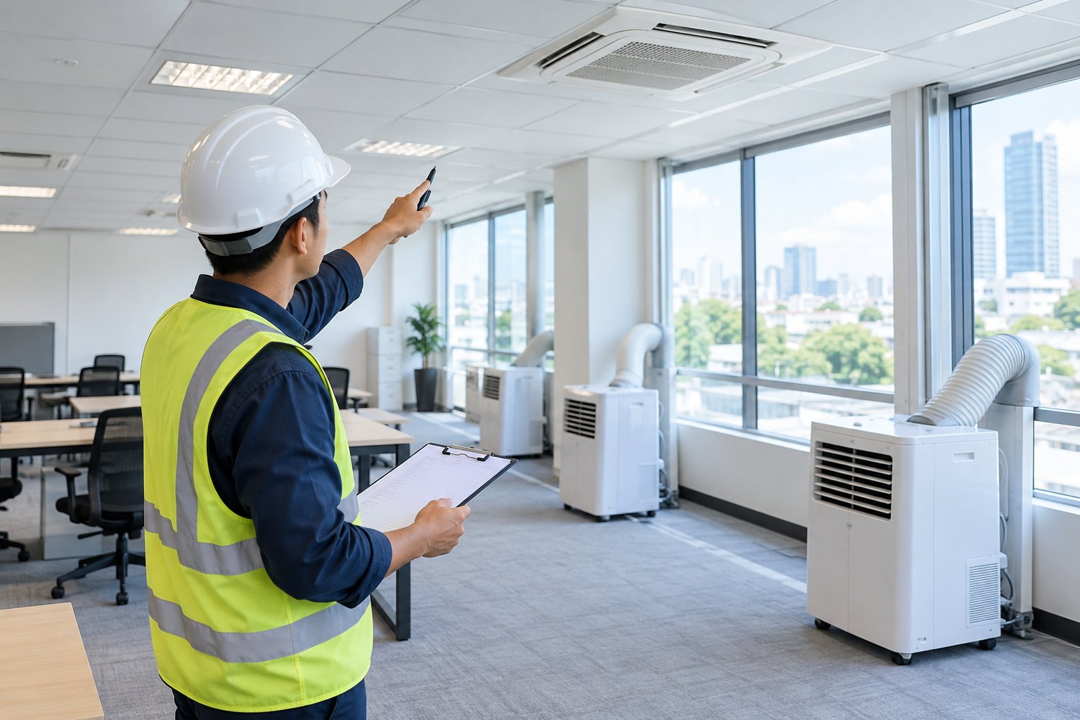 Ảnh minh hoạ: Thuê máy lạnh cho văn phòng tạm: Cách ước tính