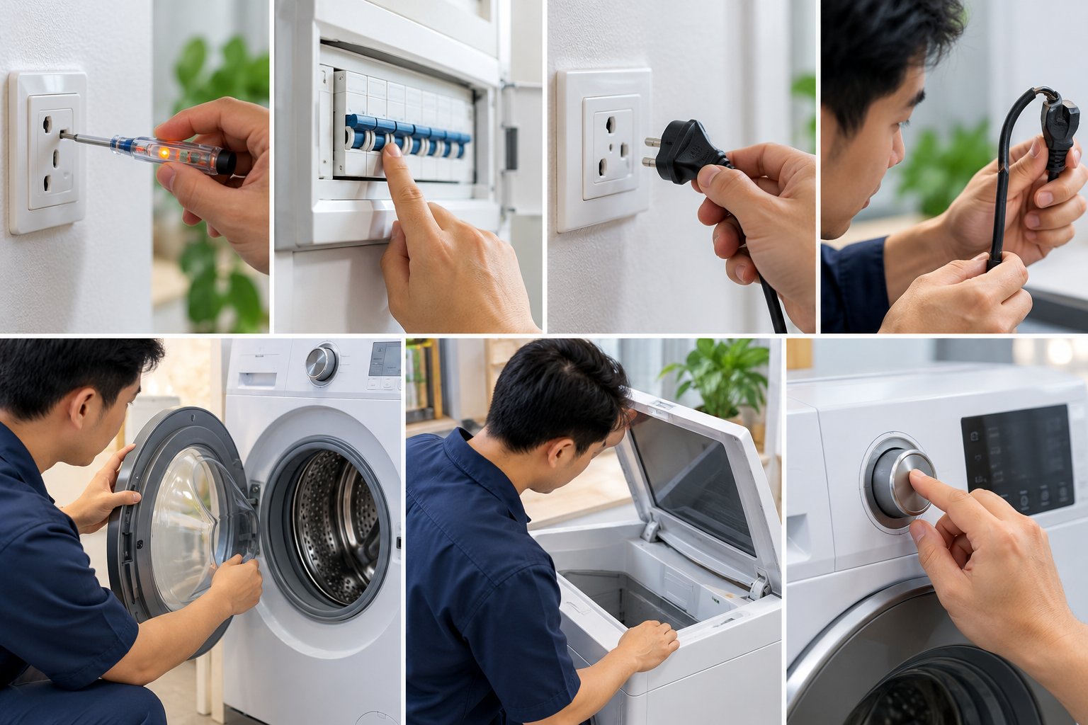 Máy giặt không lên nguồn: 7 bước kiểm tra an toàn 1 Ảnh minh hoạ: Máy giặt không lên nguồn: 7 bước kiểm tra an toàn
