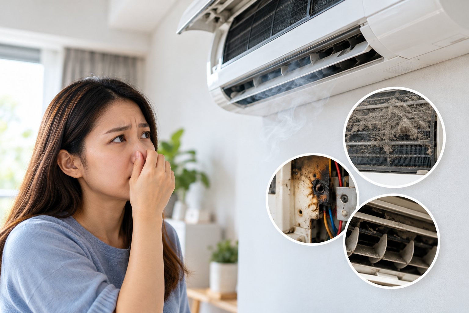 Ảnh minh hoạ: Máy lạnh có mùi khét: Phân biệt và xử lý an toàn