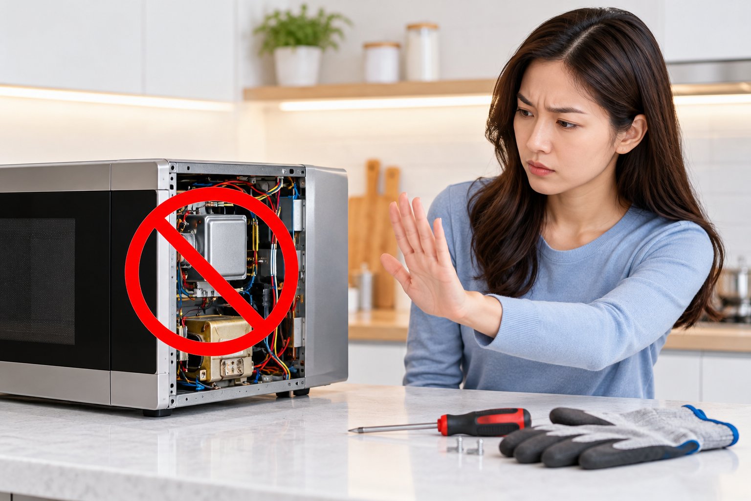 Ảnh minh hoạ: Lò vi sóng không lên nguồn: 5 bước kiểm tra an toàn