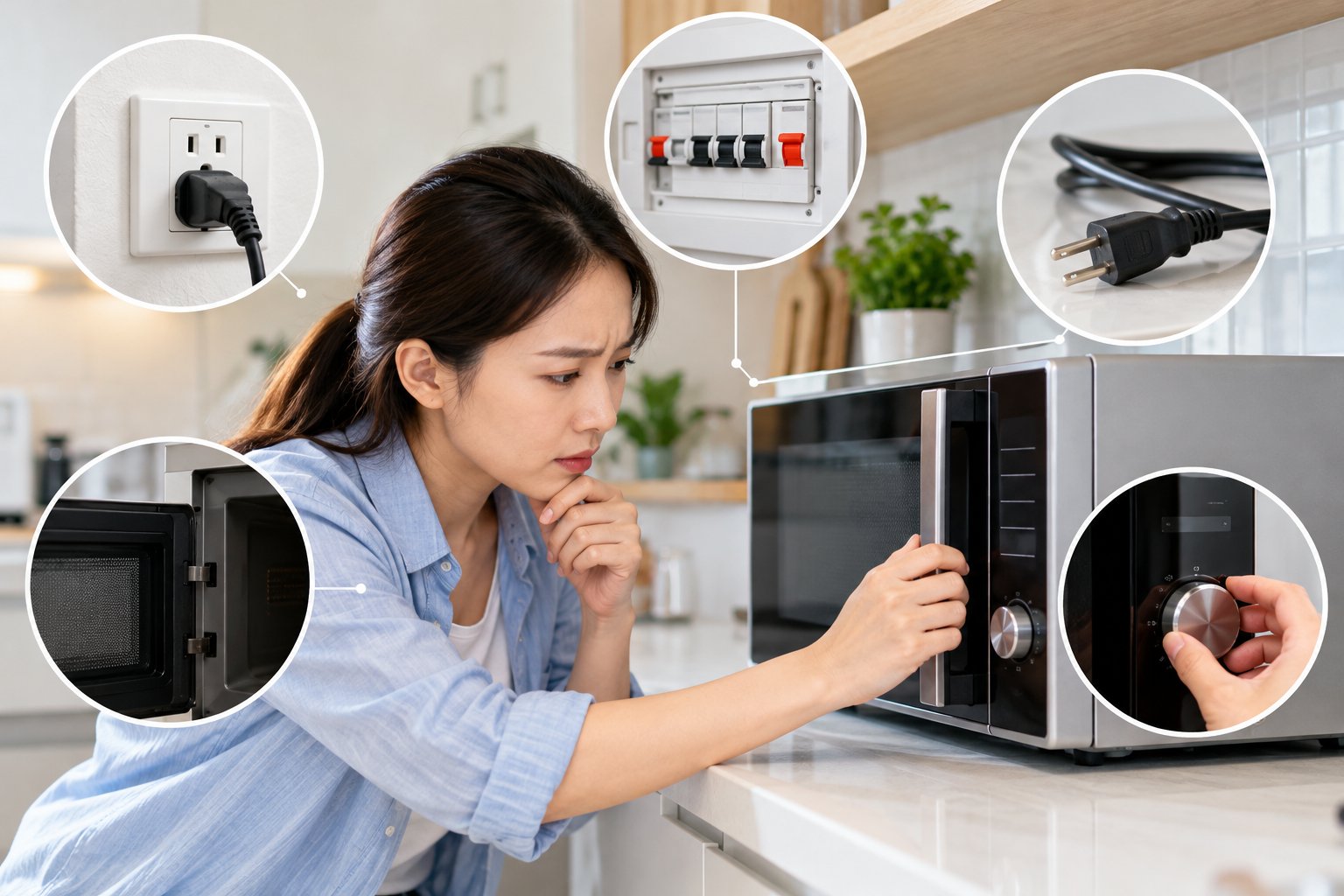 Ảnh minh hoạ: Lò vi sóng không lên nguồn: 5 bước kiểm tra an toàn