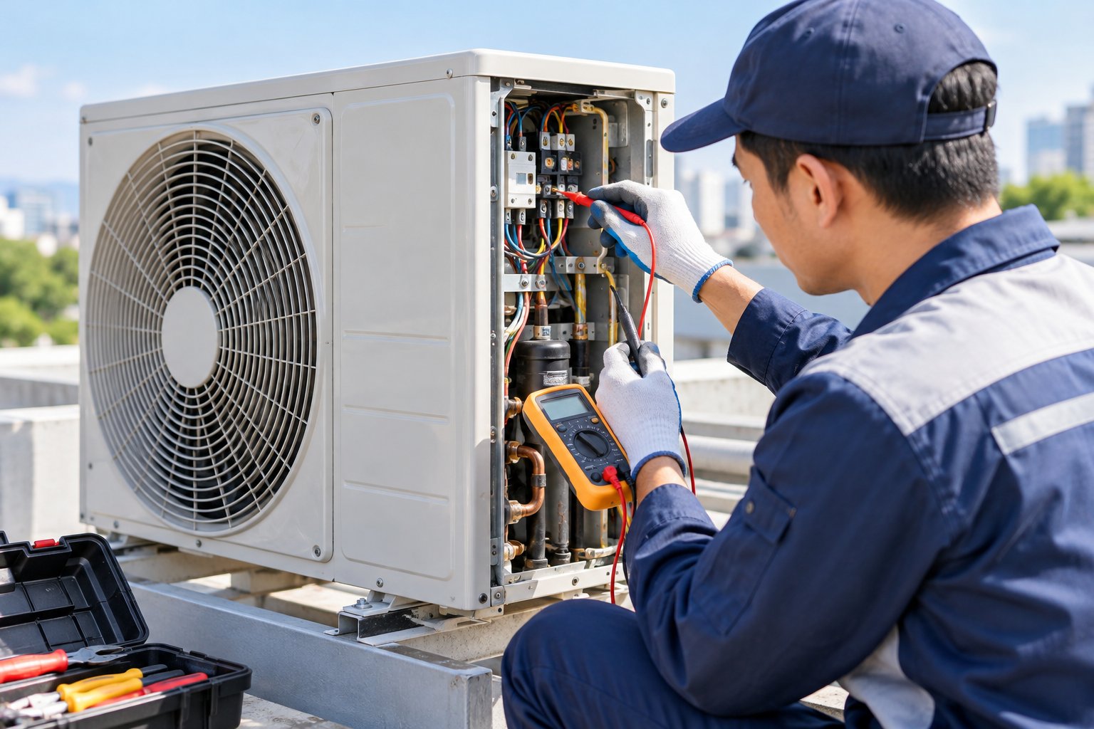 Ảnh minh hoạ: Dàn nóng máy lạnh không chạy: Kiểm tra an toàn